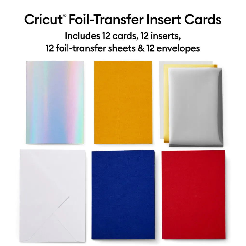 Cricut Papier Et Cartes|La Gamme Explore^Cartes avec insert de transfert de foil, collection Celebration- R40 (12unités)