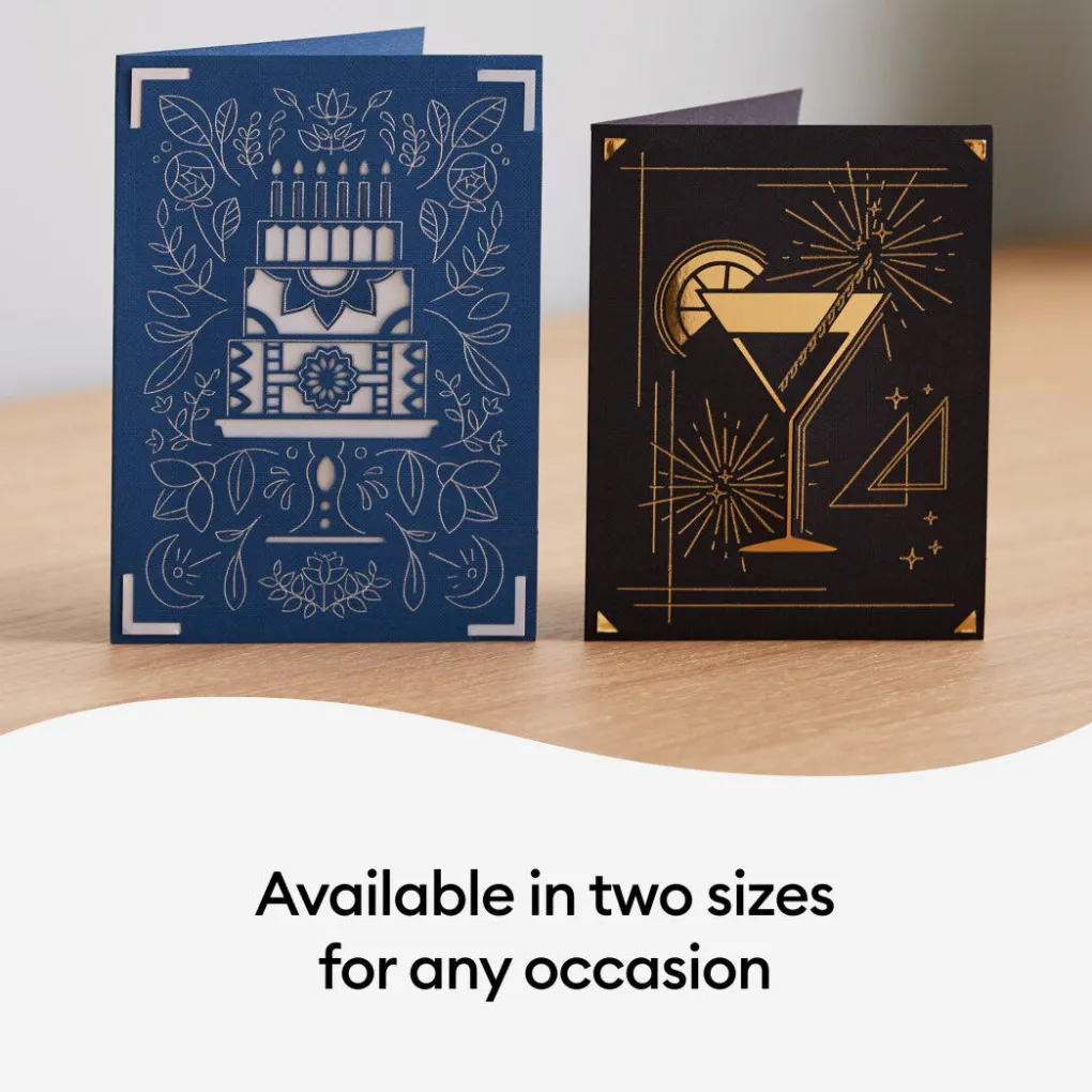 Cricut Papier Et Cartes|La Gamme Joy^Cartes avec insert transfert de foil Joy™, collection Blue Lagoon - A2