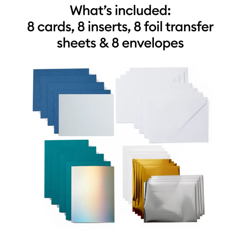 Cricut Papier Et Cartes|La Gamme Joy^Cartes avec insert transfert de foil Joy™, collection Blue Lagoon - A2