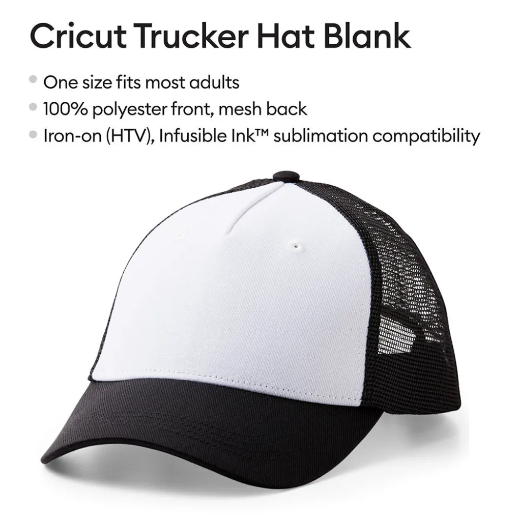 Cricut Supports Personnalisables|Supports Personnalisables^Casquette , Noir et blanc (12 unités)