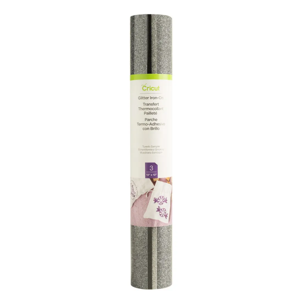 Cricut Thermocollant (htv)|Matériaux^échantillon de thermocollant pailleté, Tuxedo