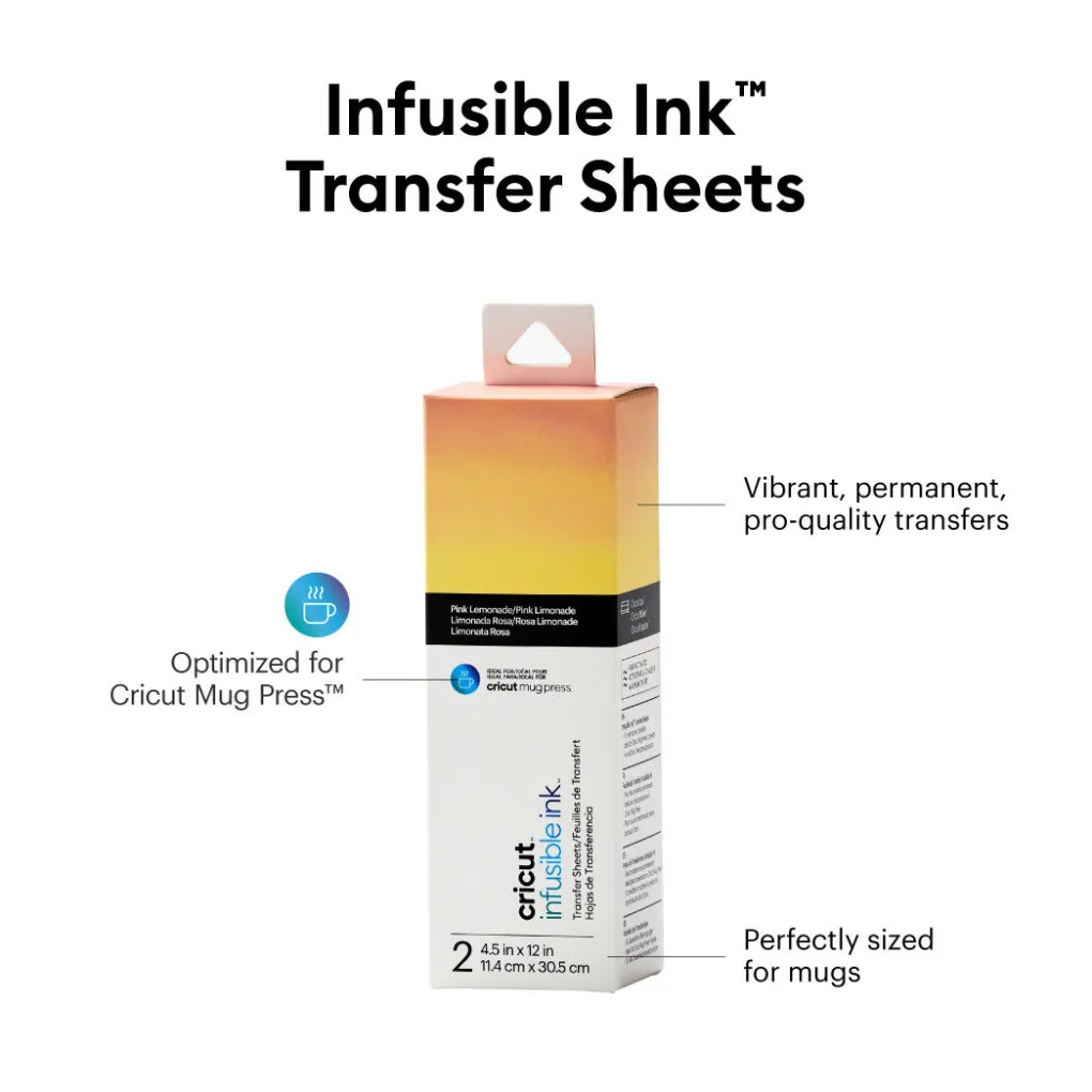 Cricut Infusible Ink^Feuilles de transfert Infusible Ink™ (2 unités), Limonade Rose