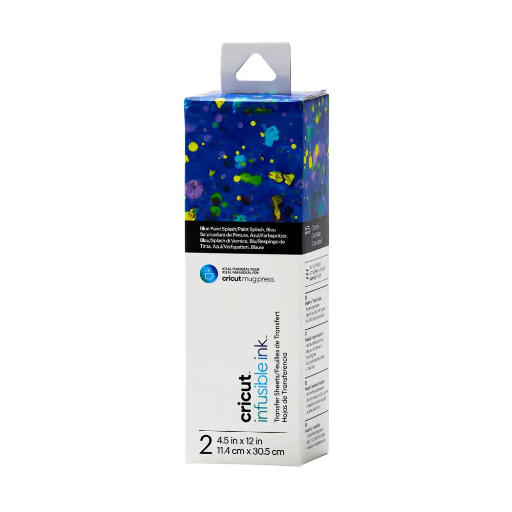 Cricut Infusible Ink^Feuilles de transfert Infusible Ink™ (2 unités), éclaboussure de peinture bleu