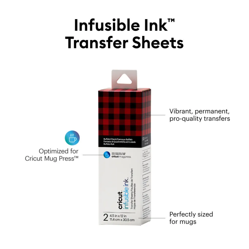 Cricut Infusible Ink^Feuilles de transfert Infusible Ink™ (2 unités), Carraeaux Buffalo