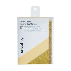 Cricut Papier Et Cartes|La Gamme Joy^Inserts de cartes Joy™, Crême/Or Paillettes
