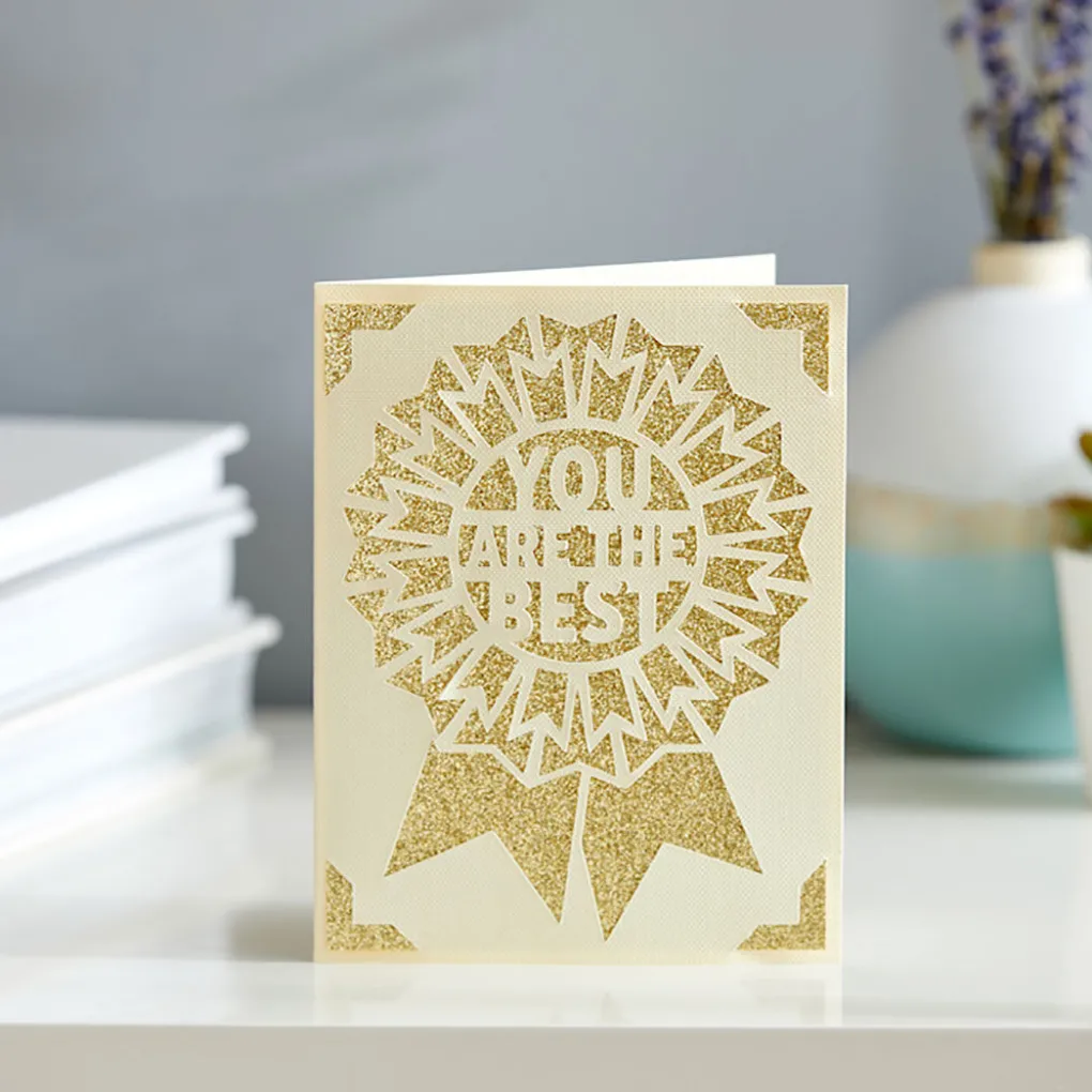 Cricut Papier Et Cartes|La Gamme Joy^Inserts de cartes Joy™, Crême/Or Paillettes