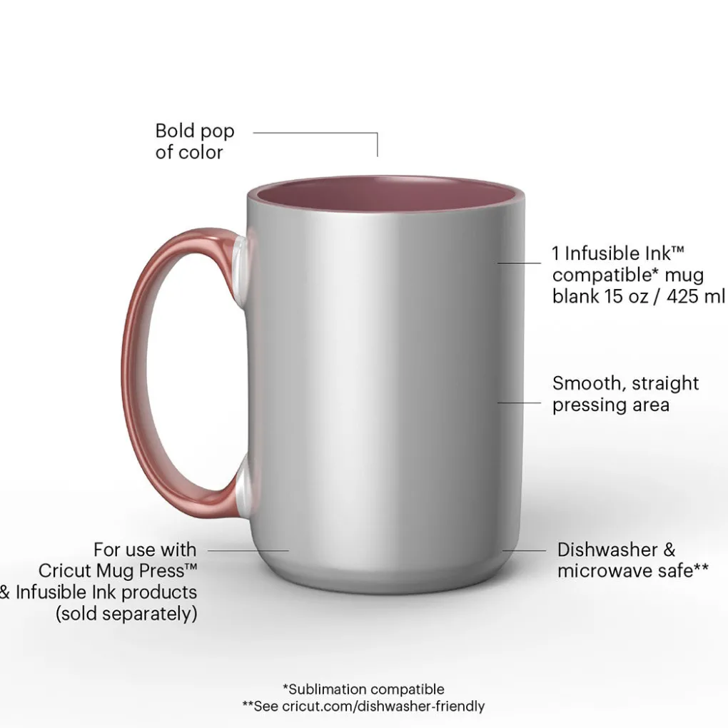 Cricut Infusible Ink|Supports Personnalisables^Mug biseauté en céramique à personnaliser - , 425ml (15oz) (1unité)