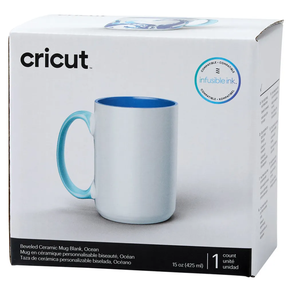 Cricut Supports Personnalisables|Infusible Ink^Mug biseauté en céramique à personnaliser - 425ml (15oz) (1unité)