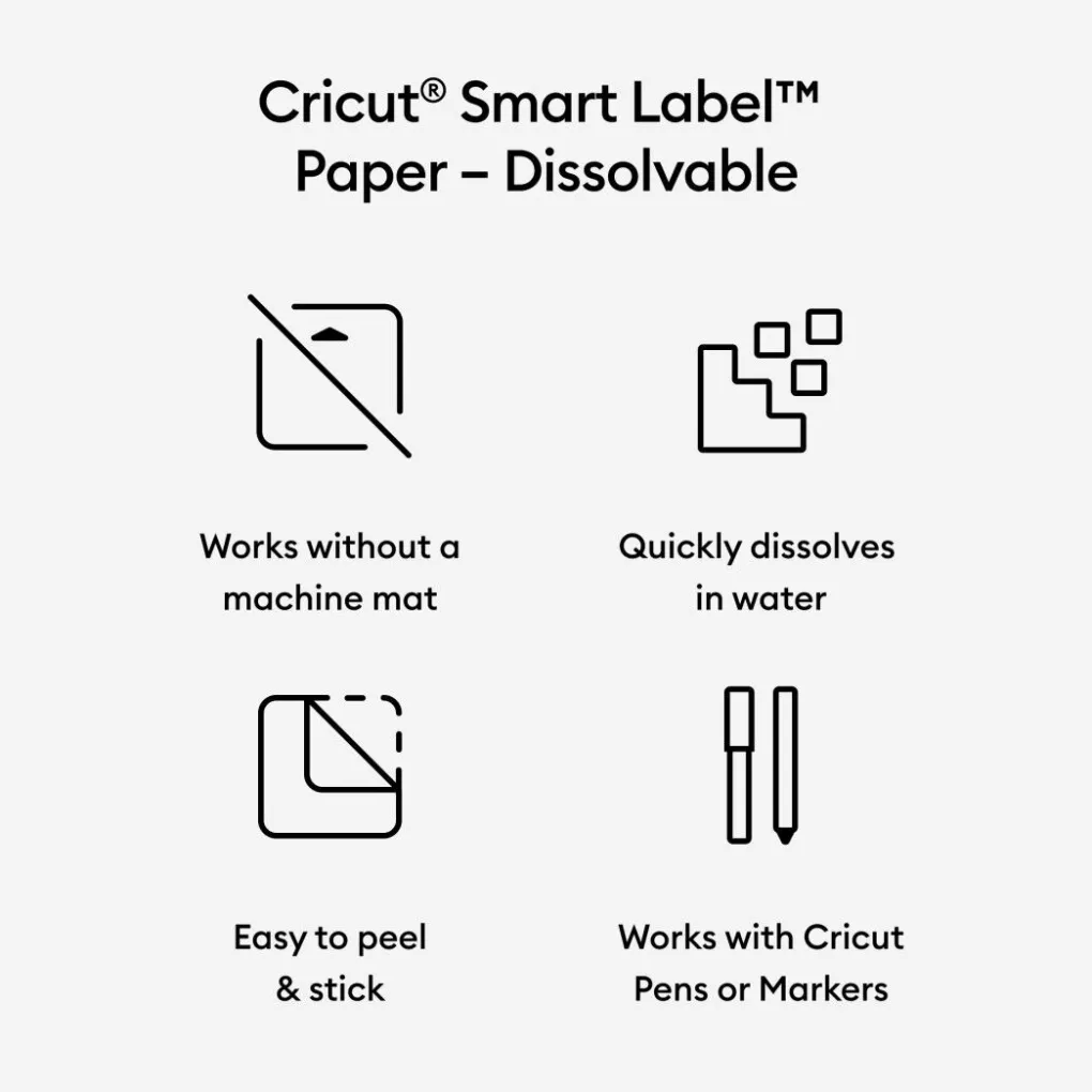 Cricut Papier Et Cartes|Gamme Smart Materials^Papier autocollant Smart Label™ dissoluble, blanc