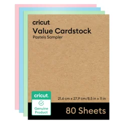 Cricut Matériaux Économiques|Papier Et Cartes^Papier cartonné économique, collection Pastels - 21,6 cm &times; 27,9 cm (8,5 po &times; 11 po) (80 piêces)