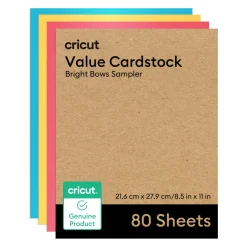 Cricut Matériaux Économiques|Papier Et Cartes^Papier cartonné économique, collection Bright Bows - 21,6 cm &times; 27,9 cm (8,5 po &times; 11 po) (80 unités)