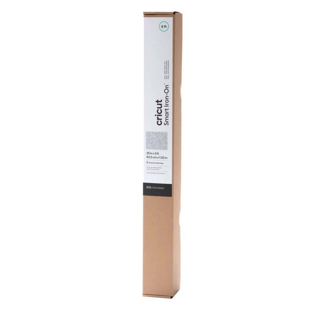 Cricut Thermocollant (htv)|Gamme Smart Materials^Smart Iron-On, Pailleté, Argent, 5 ft