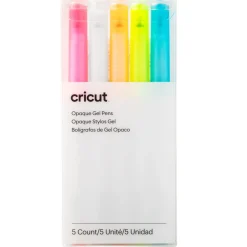 Cricut Stylos Et Marqueurs|Stylos Et Marqueurs^Stylo gel opaque 1,0mm, rose/blanc/orange/jaune/bleu (5unités)