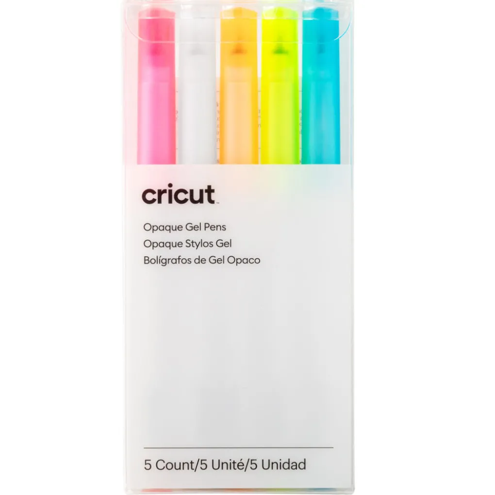 Cricut Stylos Et Marqueurs|Stylos Et Marqueurs^Stylo gel opaque 1,0mm, rose/blanc/orange/jaune/bleu (5unités)