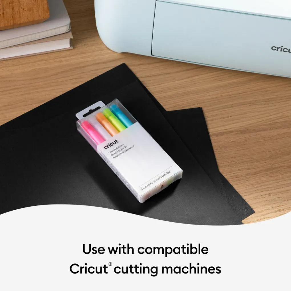 Cricut Stylos Et Marqueurs|Stylos Et Marqueurs^Stylo gel opaque 1,0mm, rose/blanc/orange/jaune/bleu (5unités)