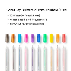 Cricut Stylos Et Marqueurs|Stylos Et Marqueurs^Stylos à encre gel pailleté Joy™ 0,8mm, arc-en-ciel (10unités)