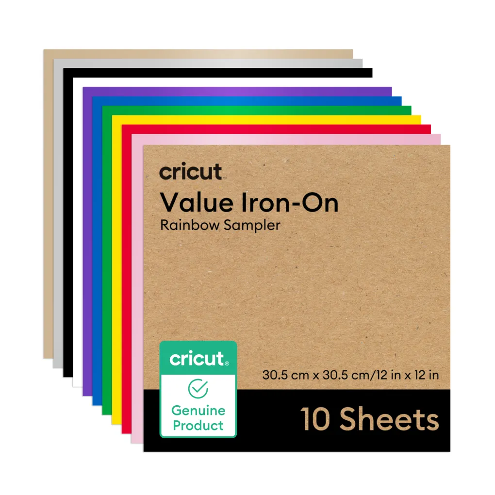 Cricut Matériaux Économiques|Thermocollant (htv)^Thermocollant économique, collection Rainbow, 30,5 cm × 30,5 cm (12 po x 12 po) (10 unités)