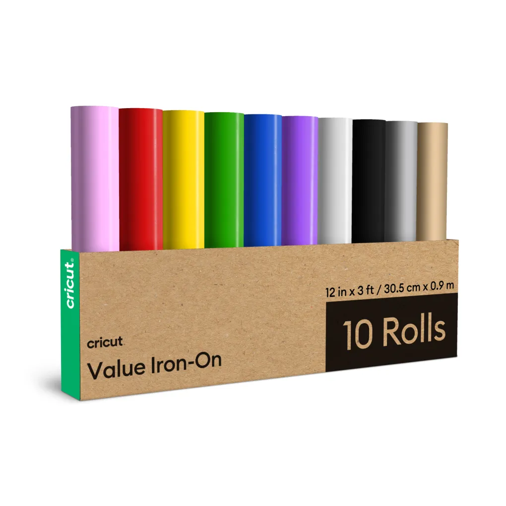 Cricut Matériaux Économiques|Thermocollant (htv)^Thermocollant économique, collection Rainbow - 30,5 cm × 91,4 cm (12 po × 3 pi) (10 unités)