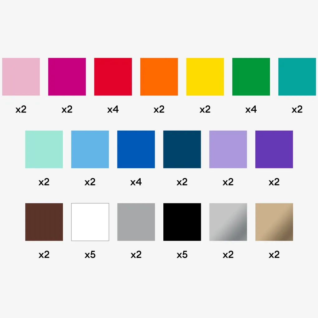 Cricut Matériaux Économiques|Vinyle^Vinyle économique, collection Rainbow (100 unités)