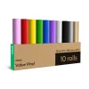 Cricut Matériaux Économiques|Vinyle^Vinyle économique, collection Rainbow - 30,5 cm &times; 1,5 m (12 po &times; 5 pi) (10 unités)