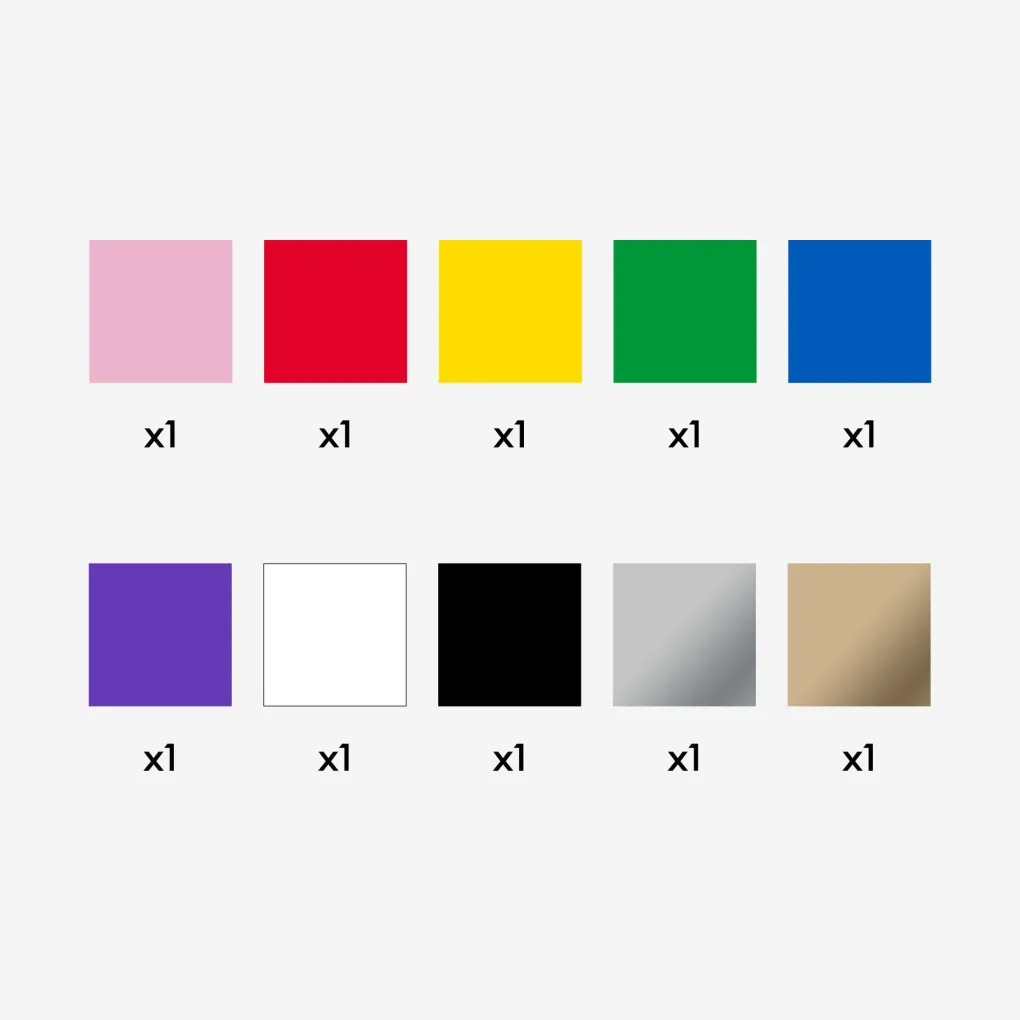 Cricut Matériaux Économiques|Vinyle^Vinyle économique, collection Rainbow - 30,5 cm × 1,5 m (12 po × 5 pi) (10 unités)