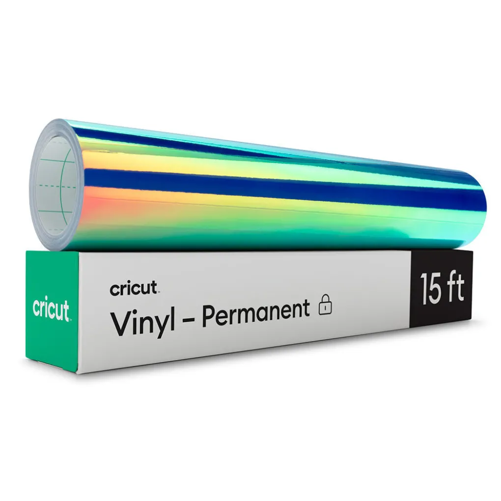 Cricut Vinyle|Vinyle^Vinyle holographique - Permanent (4,6 m / 15 pi), Bleu
