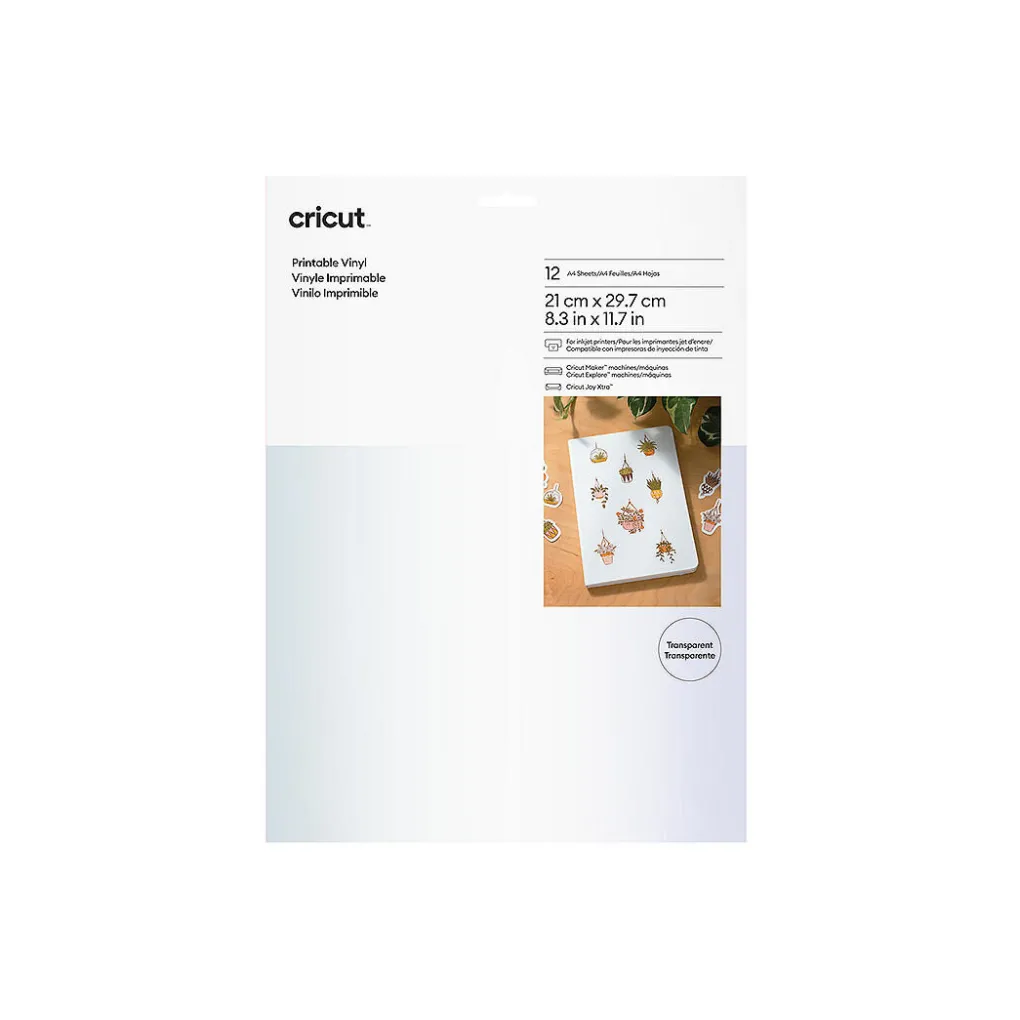 Cricut Matériaux Imprimables & Stickers^Vinyle imprimable - A4 (12 feuilles)
