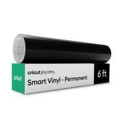 Cricut Exclusivité Web^Vinyle permanent sans tapis Smart Vinyl™ Joy Xtra™ (1,8 m / 6 pi), Noir