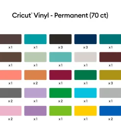 Cricut Vinyle|La Gamme Explore^Vinyles permanents, collection Ultime (70unités)