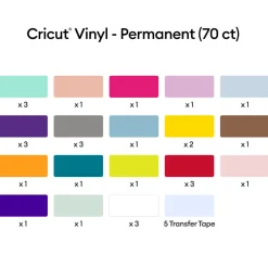Cricut Vinyle|La Gamme Explore^Vinyles permanents, collection Ultime (70unités)